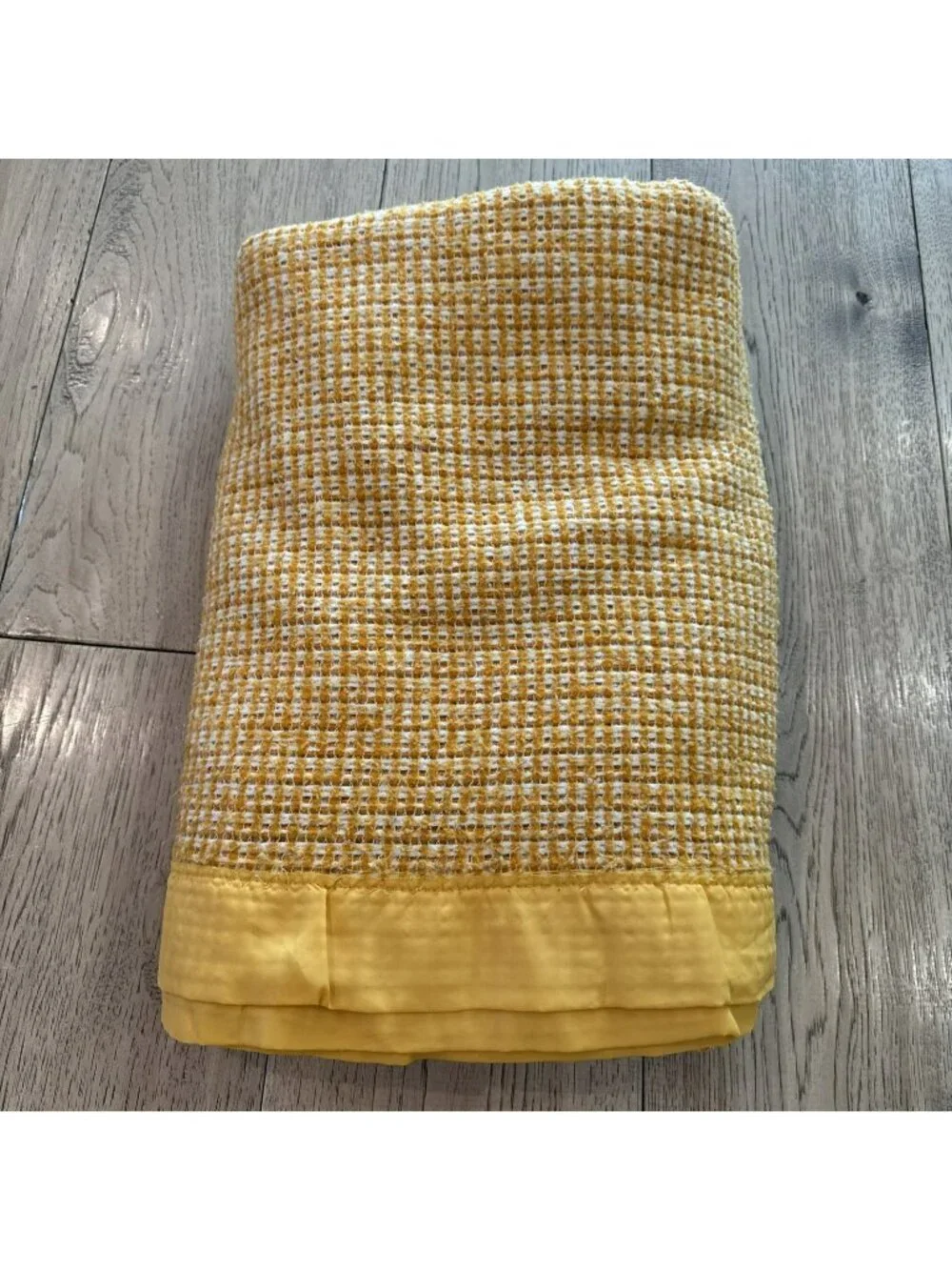 Vintage Acrylic Waffle Weave Blanket Harvest Gold 76